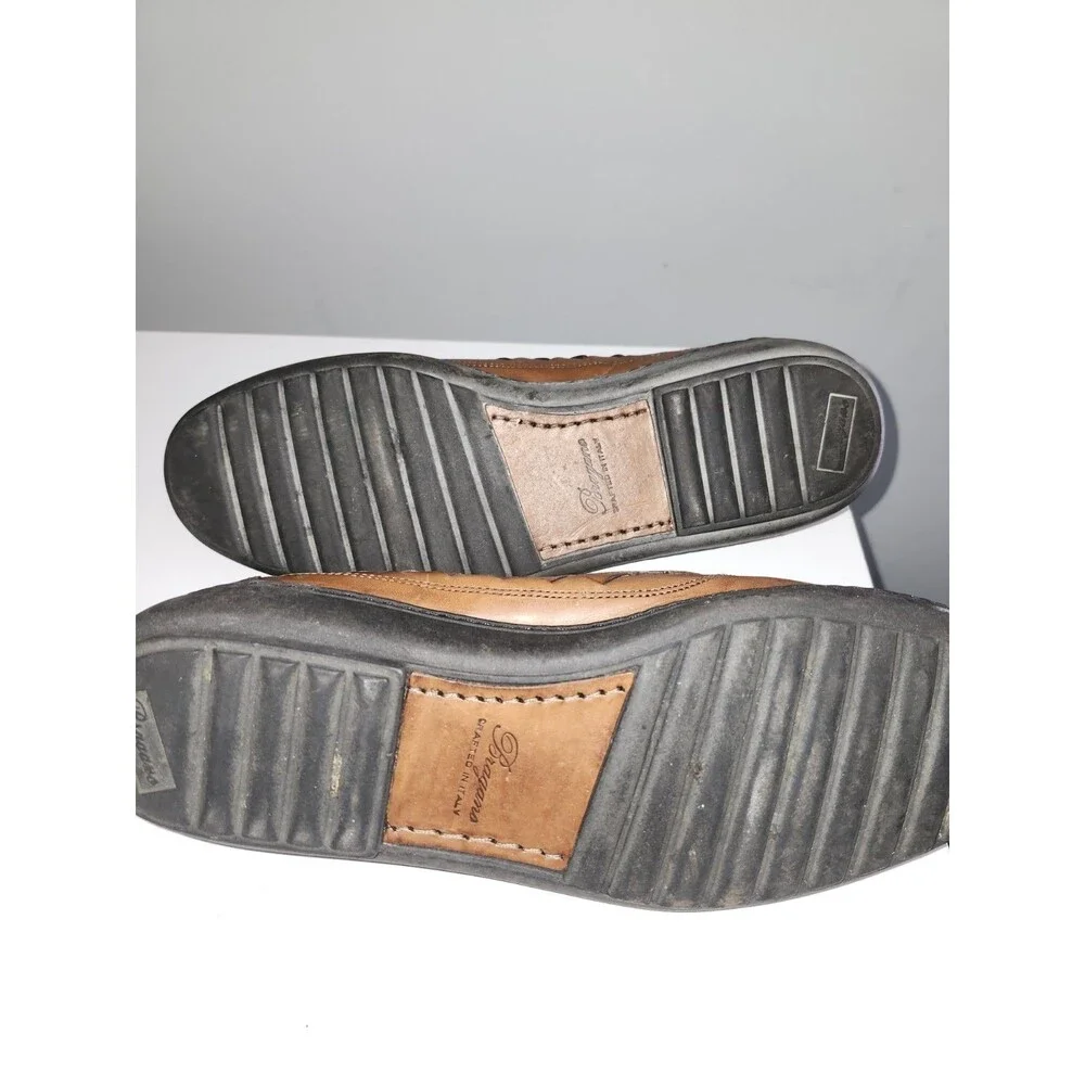 Bragano by Cole Hahn Made in Italy Brown Woven Leather Men's Size 8.5 Loafers